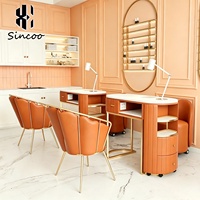 Table de manucure professionnelle avec collecteur de poussière pour salon de beauté et spa