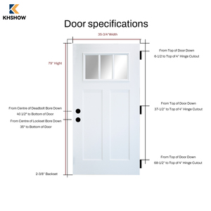 Nuovo Design bianco in fibra di vetro composito porta d'ingresso esterno impermeabile porte d'ingresso anteriori con telaio - Product Image 3