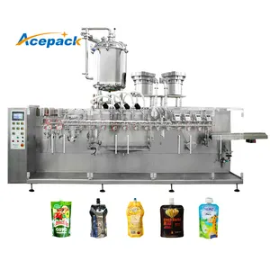 Oberend auslauf vorgefertigte beutel mit doppeltem auslass automatische lebensmittelverpackungsmaschine getränke kaffee ketchup abfüllmaschine