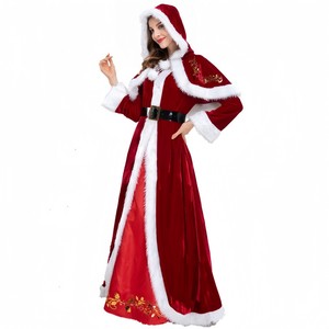 Nuevo <span class=keywords><strong>Disfraz</strong></span> Navideño Estilo Capa para Mujer 2025, Vestido Largo de Papá Noel, Conjunto Estampado para Actuación Escénica - Product Image 2