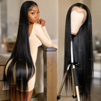 Perruque Lace Front en Cheveux Humains Vierges Naturels, Lisse Comme un Fil, Cuticules Alignées, Densité 180%, Dentelle Transparente HD Effet Peau, Qualité 12A