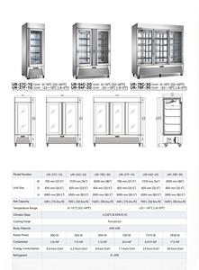 <span class=keywords><strong>Réfrigérateur</strong></span>-congélateur à porte vitrée, à température unique, à refroidissement par air, avec contrôle numérique de la température, équipement de cuisine - Product Image 3