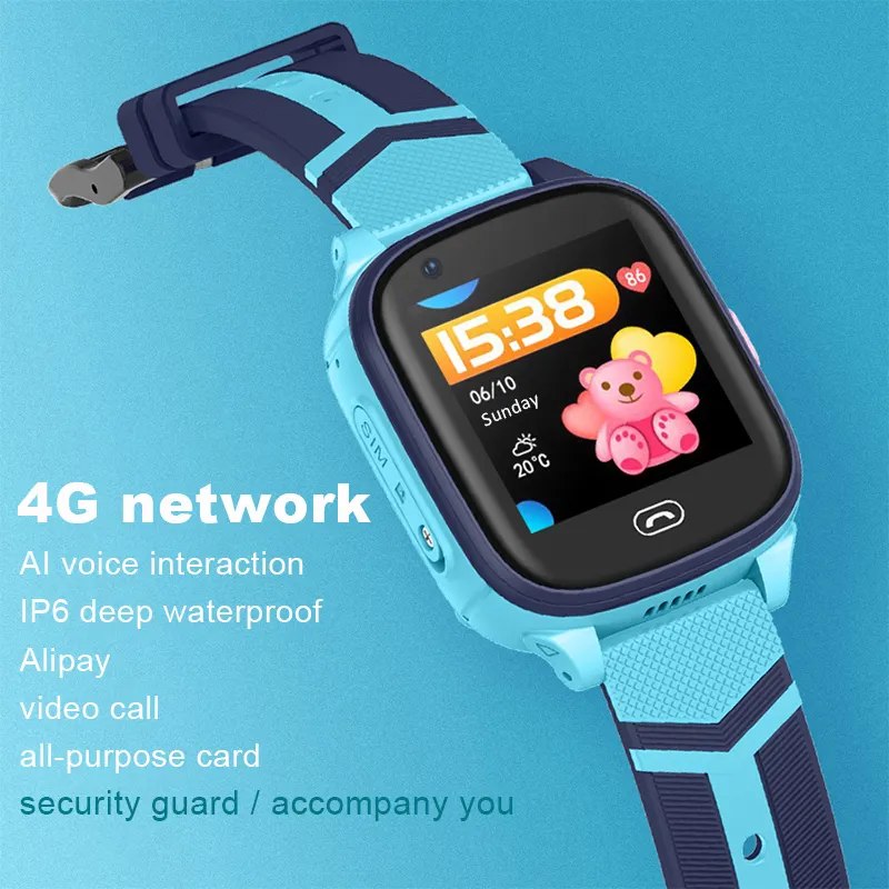 4G 키즈 GPS Wifi Smartwatch A60 어린이 SOS 통화 LBS 추적기 카메라 화상 통화 키즈 gps 스마트 시계