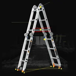 Aluminum Multi Functional Folding Ladder Including Vertical Ladder Scaffolding Work Ladder And Other Combinations