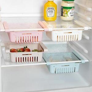 RayTop Hot Sale Adjustable Retractable Plastic Fridge Food Telescopic Drawer Basket Organizer Pull Out Refrigerator Storage Box