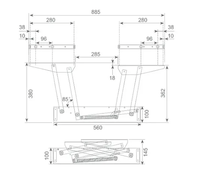 Table basse réglable mécanisme élévateur multifonctionnel personnalisable matériel de meubles panneau de cravate froide Durable facile