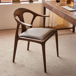 Silla minimalista de madera maciza, diseño de pico de pato de nogal negro norteamericano, silla para sala de estar, estilo chino moderno - Product Image 4