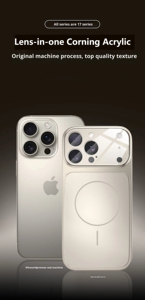 เคสโทรศัพท์อะคริลิคแม่เหล็กสีพื้นแบบพรีเมียม ดีไซน์เรียบหรู หน้าต่างขนาดใหญ่ สำหรับ 17/16/15/14/13 Pro - Product Image 5