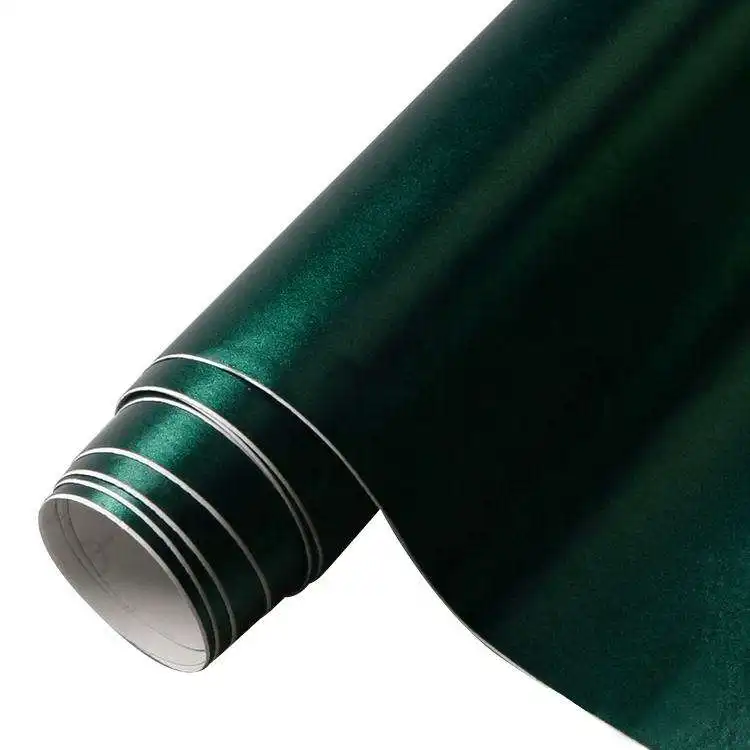 Rollos de envoltura de vinilo rojo satinado personalizados al por mayor para envoltura de vinilo verde satinado para coche