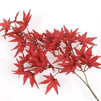 Dekorasi pohon Maple buatan hampir alami daun Maple sentuhan asli daun talas Musim Semi tanaman buatan