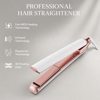 Fer à lisser professionnel à plaques flottantes en titane, à ions plasma et infrarouge, pour salon de coiffure, marque privée OEM