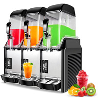 Machine à slushie électrique commerciale moderne multifonction à boutons-poussoirs en acier inoxydable, capacité 36 litres, 1100W, faible bruit pour