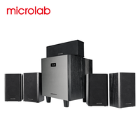 Sistema de Cine en Casa Microlab HTS800 5.1 Canales con Subwoofer de 8 Pulgadas y Potencia de 180W RMS para una Experiencia Inmersiva en Películas, Fiestas y Uso con Computadora