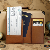 Housse de passeport en cuir PU, accessoire de voyage de luxe