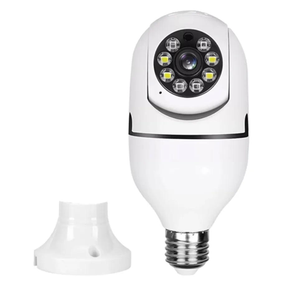 2.4g/5G dual band WIFI 360 degree night vision Duallight Smart phone Remote view CCTV Wireless light bulb security camera