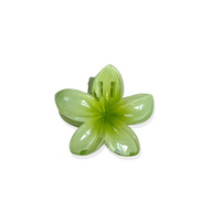 Jepit Rambut Cakar Bunga Plumeria Hawaii 4cm Anti Selip, Plastik, Model Hiu, Warna Gradasi Permen, untuk Anak