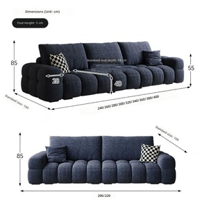 Sofá Modular de Lujo Minimalista Italiano, Combinación Convertible de Gran Tamaño, Sofá Profundo en Forma de Línea Recta para Sala de Estar - Product Image 3