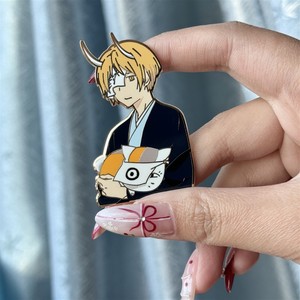 Broche imitation émail 6CM, badge bouton anime, décoration de papeterie et bijoux, artisanat en alliage, thème Le Livre des Amis de <span class=keywords><strong>Natsume</strong></span> - Product Image 3