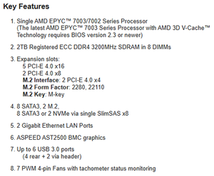 Placa Base para Servidor ATX MBD-H12SSL-I, Socket Único SP3, DDR4, SATA, AMD EPYC Serie 7003/7002, Nueva, Entrega Rápida, Buen Precio, ATX - Product Image 4