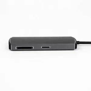 Adaptador multifunción de aluminio 6 en 1 tipo C 3,0 USB Hub para MacBook Pro iPad PC