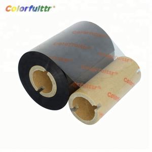 Cinta de cera-resina negra personalizada de 33/<span class=keywords><strong>55</strong></span> mm de ancho, bajo precio, para impresión en película BOPP - Product Image 1