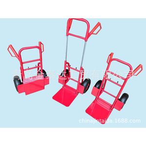 Chariot à main télescopique pliable à 2 roues de 10 pouces en acier thermolaqué rouge pour usage industriel - Product Image 1