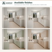 Armoires de cuisine personnalisées en PVC thermoformé au design contemporain, aménagement en U, tiroirs à fermeture amortie et livraison en kit