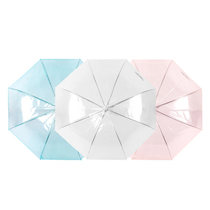 ใหม่สีสันผู้ใหญ่ POE ชัดเจนร่มราคาถูกโปรโมชั่นพิมพ์ฝนแต่งงานสีชมพูโปร่งใสร่ม - Product Image 6