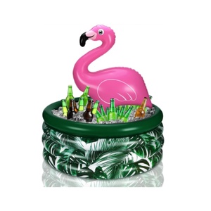 ที่วางเครื่องดื่มเป่าลมรูปนกฟลามิงโก PVC ขนาด 70*33 ซม. สองสี สำหรับตกแต่งสวน แคมป์ปิ้ง ฤดูร้อน สระว่ายน้ำ วันหยุด งานวันเกิด - Product Image 2