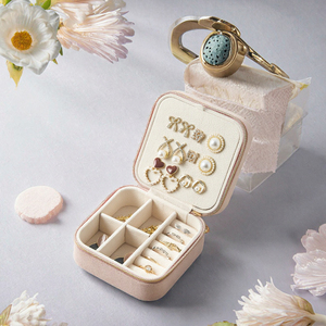 Velvet Travel Jewelry Box Portable Zipper Jewelry Organizer Case Multi‑Grid <b>Storage</b> for Rings <b>Earrings</b> Necklaces Bracelets Gift - Product Image 3