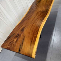 Plan de travail de luxe moderne en bois massif de frêne, bord brut, style rustique, pour meuble-lavabo et comptoir
