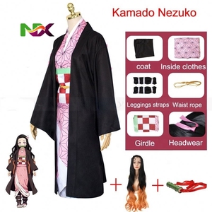 Costume de cosplay pour femme adulte, <span class=keywords><strong>chaussures</strong></span> et perruque de l'anime <span class=keywords><strong>Demon</strong></span> <span class=keywords><strong>Slayer</strong></span> Kimetsu No Yaiba Kamado Nezuko - Product Image 2