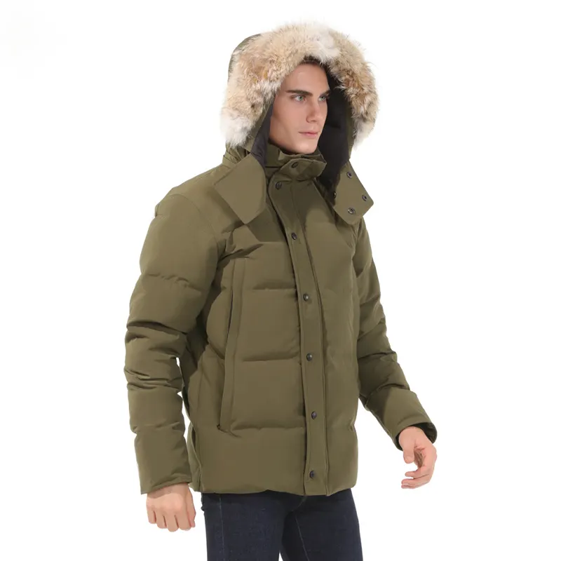 Groothandel Canada Puffer Plus Size Jas Down Panded Gans Mannen Winter Jas Met Bont Capuchon