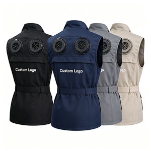 Custom Brand Logo Electric Fan <b>Cooling</b> Vest Portable USB Rechargeable Workwear <b>Jacket</b> Breathable Summer Work Vest for Outdoor - Product Image 4