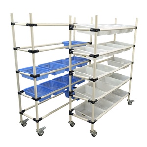 Mới 16 giỏ nghiêng Thiết bị phân loại kho phẳng, nhà máy xe công cụ di động, Kệ hậu cần thương mại điện tử - Product Image 6