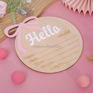 C'est un garçon, c'est une fille - Panneau en bois « Hello World » pour révélation du sexe, annonce de <span class=keywords><strong>naissance</strong></span>, accessoire photo, plaque nominative en bois - Product Image 5