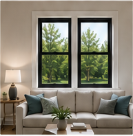 Ventanas de Aluminio de Una y Dos Hojas, Directas de Fábrica, Tamaño Personalizado, Ventana de Doble Vidrio Low-E