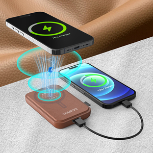 Batería Externa Magnética Inalámbrica con Carga Rápida PD20W, Salida Tipo-C, 5000mAh, Funda <span class=keywords><strong>de</strong></span> Cuero, Diseño Delgado, Compatible con MagSafe - Product Image 6