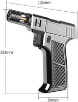 Briquet torche portable créatif coupe-vent, rechargeable au gaz butane, avec verrou de sécurité, en alliage de zinc, design minimaliste