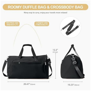 Bolsa de Viaje Impermeable para Fin de Semana, Bolsa de Gimnasio, Bolsa de Lona para Llevar como Equipaje, <span class=keywords><strong>con</strong></span> Compartimento para Zapatos - Product Image 3