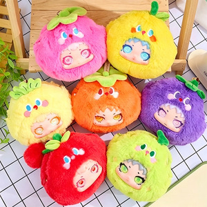 Llavero de peluche con diseño de pato y frutas frescas en bolsa con cierre, set de 6 muñecos lindos, juguete unisex para jóvenes - Product Image 1