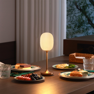 Classico paralume rotondo in vetro ambra con lampada da scrivania a batteria con paralume in vetro ossidato ossidato in lega di alluminio - Product Image 3
