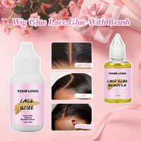 Kit de décolleur de colle à dentelle personnalisé avec logo, ensemble imperméable, bâton de cire adhésive pour perruques, spray teintant pour cheveux, outils et kits d'extensions