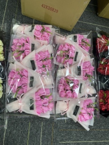 Hoa hồng nhân tạo màu đỏ hồng mãi mãi, quà tặng ngày Valentine, bó 9 bông hoa hồng 2025, hoa hồng bảo quản, xà phòng hoa nhân tạo 2025 - Product Image 5