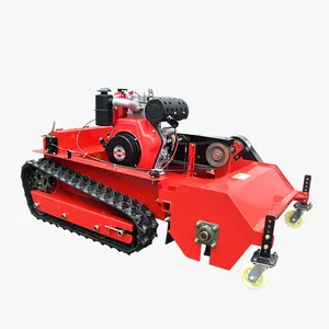 Mesin pemotong rumput remote control 800mm, mesin pemotong rumput slpoe crawler ROBOT pemotong rumput taman