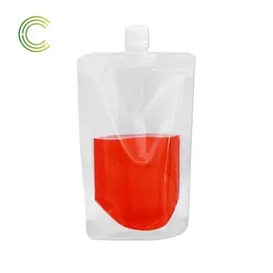 250 ml 500ml 플라스틱 포장 투명 투명 액체 물 주스 음료 파우치 스파우트 파우치 스파우트 파우치 백