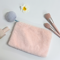Sac de maquillage en peluche coloré macaron, grande capacité, pour voyage, rangement de cosmétiques et soins de la peau, vente en gros