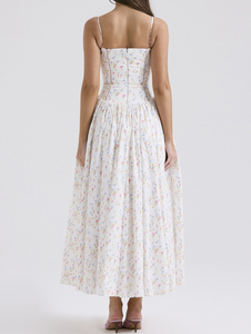 Robes d'été décontractées élégantes de haute qualité pour femmes, nouvelle collection, blanches, florales, sans manches, à bretelles, tissées, écologiques et lavables, vente en gros - Product Image 6