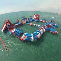 Parc aquatique géant gonflable en PVC personnalisé avec logo personnalisé pour les enfants et les adultes utilisation plage d'été