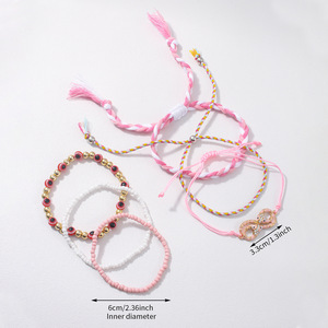 Vente chaude Infini Symbole <span class=keywords><strong>Bracelet</strong></span> Élastique Personnalisé Couleur Multicouche À La Mode Polyvalent Perle Chaîne <span class=keywords><strong>Bracelet</strong></span> Ensemble - Product Image 4